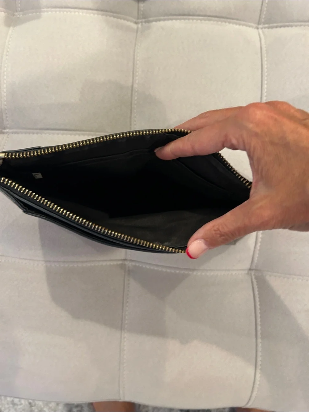 Coach Metallic Silver Leather Wristlet Clutch
